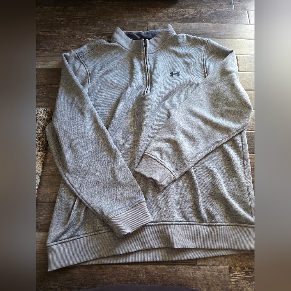 Under Armour Men’s Light Gray Half-Zip Performance Sweater Cold Gear